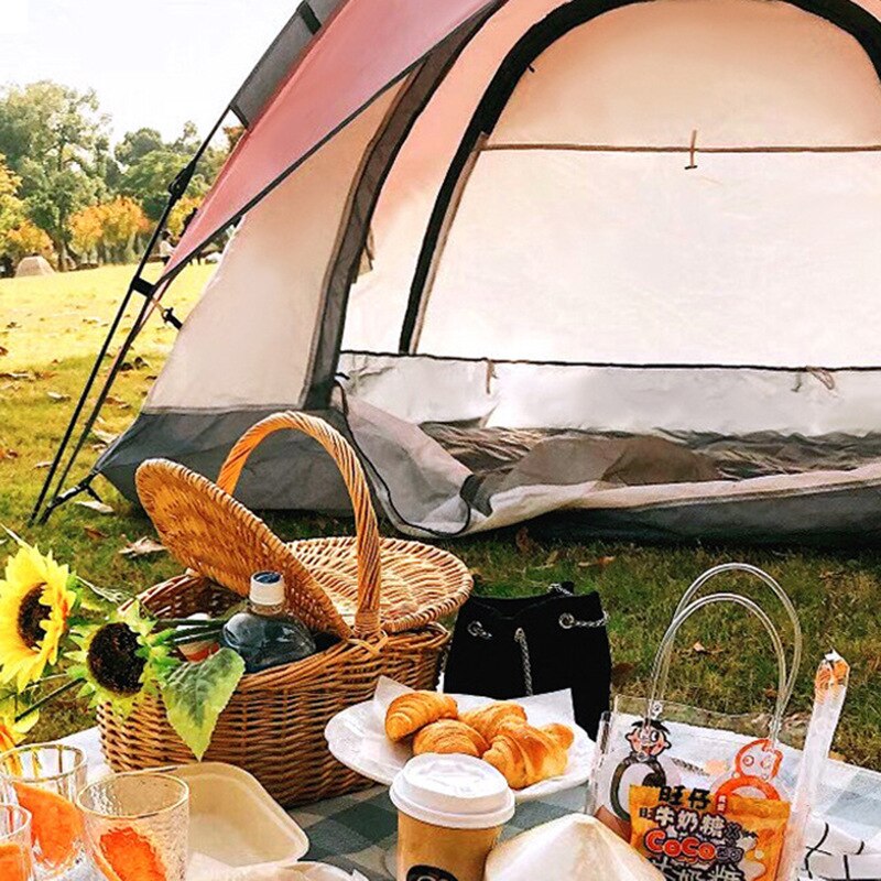 Cheap Goat Tents 4 5 People Large Tent Quick Setup Family Camping Tent Pink And Green Tent Camping Hiking Foldable Folding Tent Double Layer   
